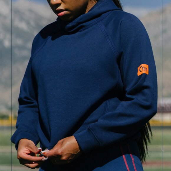 Navy ZYIA Game Day Hoodie (Like New, Size L) - Picture 1 of 2
